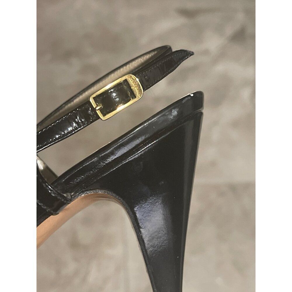 Salvatore Ferragamo Women Black Strappy Heeled Sandal Shoes Size 7.5 - Picture 9 of 9